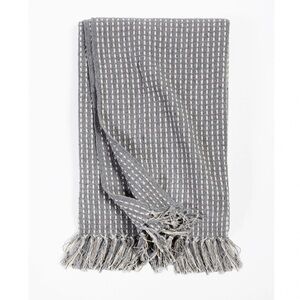 NEW Pom Pom at home Jasper Oversized Throw Blanket Blue Grey 60"x90"